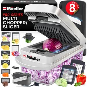 Mueller Pro-Series 10-in-1, 8 Blade Vegetable Chopper, Mandoline Slicer, Food Chopper with Container, Fruit Slicer, Kitchen Gadgets & Accessories, Home Essentials 