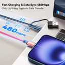 6 in 1 Multiple Charging Cable, 2Pack 6Ft Multi Chargers Cord for All Devices Braided USB A/C to Lightning/Type C/Micro USB Ports Universal Charger Cable for iPhone Series/Samsung/Tablets/PS and More