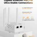1.2Gbps Dual Band WiFi Extender, EasyMesh Compatible, 12880 Sq.Ft Coverage, WiFi Extender Signal Booster Supports 105 Devices with one Ethernet Port