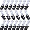 20PCS Plastic Garden Flag Clips, Lawn Yard Flag Pole Clips Anti-Wind for Small Flag Poles Stand -Black