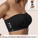 HACI Women's Non Padded Strapless Bra Underwire Bandeau Seamless Multiway Supportive Tube Top (Small, Black)