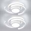 ADISUN LED Modern Ceiling Light,6000K Semi Flush Mount Ceiling Light Fixture,Unique White Ceiling Lights Fixtures for Living Room Bedroom Corridor Aisle Hallway Indoor Ceiling Lamp, 2 Pack