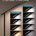 Addtam LED Desk Lamp, Power Strip with 3 Outlets 4 USB Charging Ports(2 USBC), 4 Modes 5 Level Brightness Touch Lamp, Small Desk Lamp for Home Office College Dorm Room Essentials (Black)