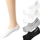 Sunm Boutique No Show Socks Womens Low Cut & Non Slip, Invisible Liner Casual & Formal Socks, Flat Boat Line 4 Pairs