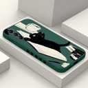 Samsung A16 5G Case Fashionable Design Drop Proof Lliquid Silicone for Galaxy A16 5G Phone Cover 6.7 inch, Cat Green