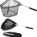 RESTCLOUD Fishing Landing Net with Telescoping Pole Handle, Fishing net Freshwater for Kids Men Women, Extend to 40-63 Inches