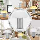 Mushroom Lamp, Retro Table Lamp with Touch Control Switch, 3 Way Dimmable Nightstand Lamp for Bedroom and Living Room, 6W LED Bulb Included (Silver)