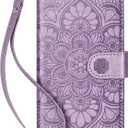 Wallet Case for iPhone 15,[RFID Blocking] 3 Card Holder Stand with Credit Card Slot PU Leather Magnetic Protective Flip Cover for iPhone 15 (Light Purple)