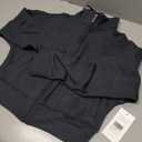Women's Fleeced Performance Jacket - Full-Zip Stand-Up Collar, Warm Fleece for Winter Daily Wear (Black, XS)