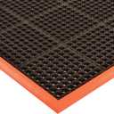 NoTrax Sure Step Rubber Non Slip Drainage Mat - Orange/Black 40" x 64" Lightweight Light-Duty Anti Fatigue Mats with 4 Sided Beveled Edges and Ergonomic Support - 514S4064OB