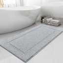 SHACOS Super Soft Bathroom Rugs Runner 20x47 inch Non Slip Washable Long Bath Rugs Bath Mats for Bathroom Floor Tub Shower Decor Accessories, Grey 