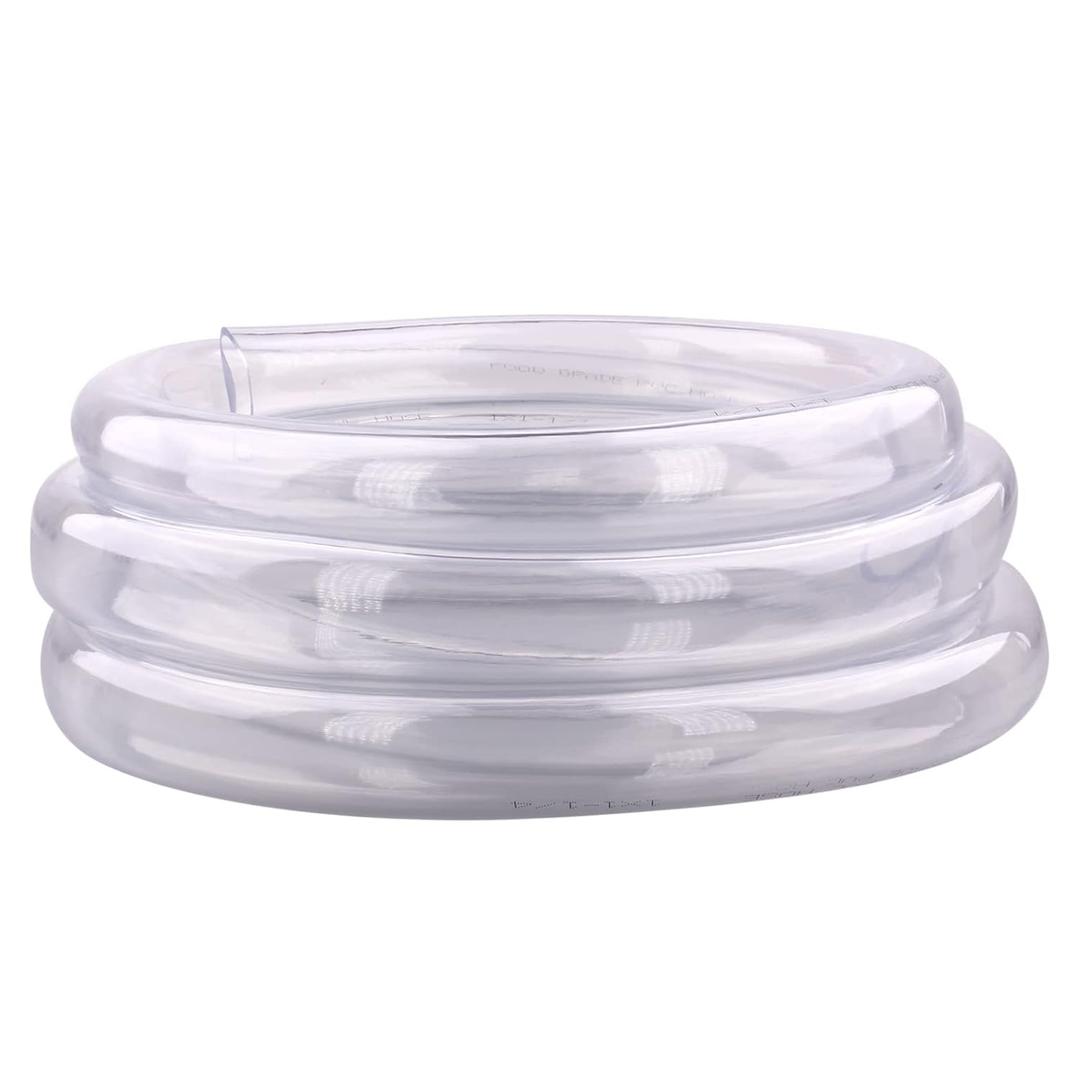 DERNORD PVC Tubing 1"ID X 1 1/4"OD Flexible Clear Vinyl Hose 10 Feet for Food Grade