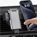 Car Phone Holder, Adjustible 360 Rotation Vehicle Smartphones Cradle with Metal Hook Clip, Multifunctional Automotive Air Vent Cellphone Mount Stand, Universal Fit (Gray)