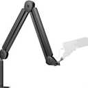 InnoGear Mic Boom Arm Microphone Stand Cable Management for Blue Yeti FIFINE AM8 K669B HyperX QuadCast S SoloCast AT2020 Shure SM7B MV7 and Other Microphone (Black)