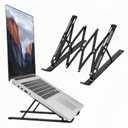 Laptop Stand for Desk, Adjustable 7-Level Aluminum Riser, Ergonomic Notebook Holder, Portable Foldable Laptop Stands Travel for 10-17 Laptops, MacBook, Notebook (Black)