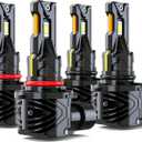 Lights Compatible for Mitsubishi Lancer Light Bulbs High Low Beam for Off Road, Years: 2008 2009 2010 2011 2012 2013 2014 2015, Pack of 4