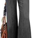 Wide Leg Jeans for Women Trendy High Waisted Flare Jeans Stretchy Baggy Denim Pants with Pockets (Black, XL)