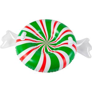 BigMouth Inc Large 48" Inflatable Snow Tube for Kids and Adults, Durable Winter Toy for Tubing & Sledding - Peppermint