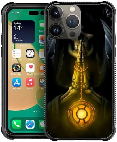 CARLOCA Compatible with iPhone 12 Mini Case,Grim Reaper Yellow iPhone 12 Mini Cases Graphic Design Shockproof Anti-Scratch Drop Protection Case