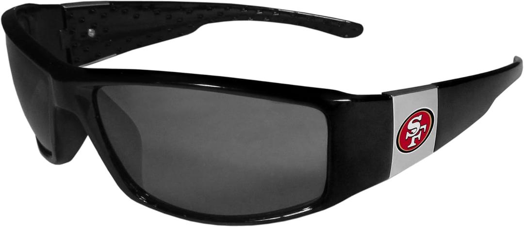 Siskiyou Sports NFL unisex Chrome Wrap Sunglasses (One Size, Black)