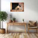 YIOZHAOFH Horse Wall Art Gift for Horse Lovers Animal Photo Cute Little Pony Canvas Art Decor Sunflower Office Pictures Posters Ready to Hang(16" L x 24" W)