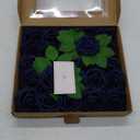 TINGE TIME Navy Blue Artificial Roses 25pcs Fake Flowers for DIY Wedding Bouquets, Centerpieces, Bridal Shower, Party Decorations,Baby Shower,Cake Decorations and Home Decorations
