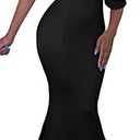 GOBLES Women Sexy V Neck Off The Shoulder Evening Gown Fishtail Maxi Dress, Medium