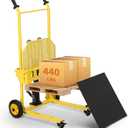 Hydraulic Material Lift, 440lbs Capacity Pallet Truck Dolly, Lift Table, Fork Lift, 36" Max Lift Winch Stacker, Multifunctional Hydraulic Hand Truck with Steel Platform Board, Adjustable Forks