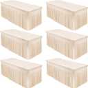 Light Champagne Spandex Table Covers for 6 Foot Rectangle Table, Fitted Stretch Table Skirts Wrinkle-Free Floor Length Polyester Rectangle Tablecloths for Weddings Parties Banquets Events,6 Pack, 72" x 30"