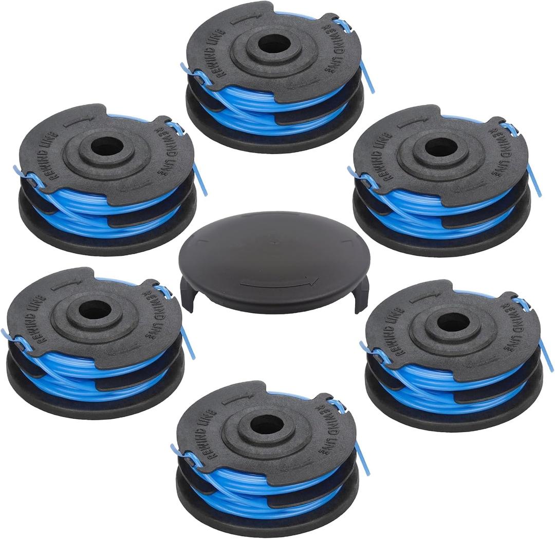 AC41RL3 0.065" 27FT Autofeed Dual Replacement Spool Line (6 Spools + 1 Cap) Compatible with Homelite Weed Eater String Trimmer, Trimmer Line for UT41112 UT41121 UT41120 UT41113 UT41122 UT41112B