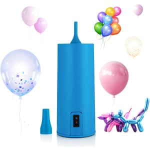 Electric Balloon Pump, Air Pump - Portable Inflator, Air Pump for All Balloons, Long Animal Twisty Curly Balloon, Foil Balloons, Inflador De Globos for Birthday Party, Kids' Party (Sky Blue)