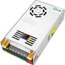 DROK 48V Power Supply, AC 110V/220V to DC 0-48V 0-10A 480W Buck Converter, Volt Amp Adjustable Adapter Regulated 5V 12V 24V 30V 36V 48V Volt Switching Voltage LED Transformer Charger for Computer (Dual Display Current Adjustable)