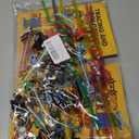 Brainrot Party Pack 40PCS Italian Brainrot Party Favors Set with Coloring & Tracing Books, Bubble Sticks, Spiral Straws, Keychains and Pencil Toppers