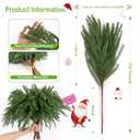 16 Pcs Christmas Norfolk Pine Branches, 19.7" Artificial Norfolk Pine Stems, Large Faux Norfolk Pine Branches for Xmas Greenery DIY Crafts Norfolk Pine Picks for Garlands Wreath Home Garden Decoration