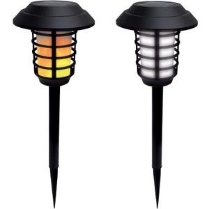 Bell+Howell Smart Solar XL Pathway Lights 2-in-1, Bright White & Flickering Flame Solar Torches Waterproof Outdoor Lighting Landscape Lights Dusk to Dawn Auto On/Off for Garden Patio Yard, 8 Pack
