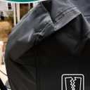 FLYMEI Outboard Motor Cover Fit 60-90 HP Motor, Waterproof Full Boat Motor Cover 600D Heavy Duty Oxford Fabric with PU Coating, Windproof Outboard Engine Hood Cover with Zipper, Universal, Black