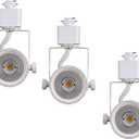 CLOUDY BAY 8W Dimmable LED Track Light Head,CRI90+ Day Light 5000K,Adjustable Tilt Angle Track Lighting Fixture,40 Angle for Accent Retail,White Finish,Halo Type- 3 Pack