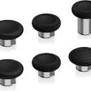 eXtremeRate 6 in 1 Metal Replacement Thumbsticks for Xbox Elite Series 2 Controller, Black & Metallic Silver Swappable Magnetic Analog Stick Joystick Caps for Xbox Elite 2 Core Controller (Model 1797)