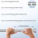 Mcrbeay Shower Curtain Rod, 1" Diameter Heavy Duty Tension Shower Rod, Non Slip Adjustable 28-46 inch No Drilling Shower Curtain Rods Spring Tension For Bathroom, Shower Stall, No Rust, Silver