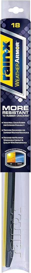 Rain-X 830218 WeatherArmor Beam Wiper Blades, 18 Inch Windshield Wipers (Pack of 1), Automotive Replacement Windshield Wiper Blades With Industrial Grade Synthetic Rubber Squeegee