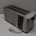 Mueller UltraToast Full Stainless Steel Toaster 4 Slice, Long Extra-Wide Slots for Bagels and Waffles, 6 Browning Levels, LED Display, Cancel/Defrost/Reheat Functions & Removable Tray, Kitchen Gadgets