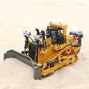 Dwi Dowellin Rc Bulldozer Toys for Boys, Construction Remote Control Bulldozer with Metal bulldozing Shovel Lights/Sounds for Kids Boys