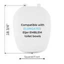 Centoco Eljer Emblem Elongated Toilet Seat with Square Front, Closed Front with Cover, Residential, Plastic, Made in the USA, EMB601-001, White