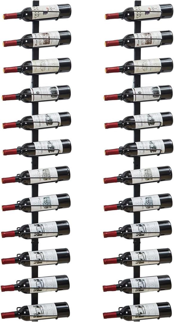 Sonyabecca Wall Wine Rack for 12 Wine Bottles,DIY Detachable Wine Storage Organizer, Wall Mount Wine Bottle Display Holder Used As One or Four, for Kitchen,Pantry,Wine Cellar,Housewarming Gift