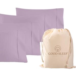 1000 TC Lavender King Pillowcases Set of 4 100% Egyptian Cotton Pillow Cases with Long Staple Cotton & Sateen Weave, Silky Soft Hotel - Like Bed Pillow Covers for Comfy Sleeping, Snug Fit