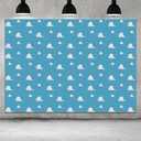 8x6ft Cartoon Boy Story Theme Photography Backdrop Kids Birthday Party Decoration White Clouds and Blue Sky Photo Background Photo Studio Props