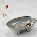 Ceramic Fruit Bowl  10 Gray Decorative Bowl for Kitchen Counter  Modern Pedestal Bowl, Fruit Bowls, Catch All Bowl, and Fruit Basket for Kitchen Counter