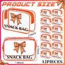 2 x Tallew 12 Pcs Bow Basketball Snack Bags for Team Gifts Bow Goodie Treat Clear Candy Pouch Bags PVC Waterproof with Zipper Party Favors for Team Ground Christmas Birthday Gifts Sport Supplies