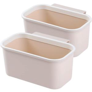 2 Pack Pink Hanging Cup Holders,10x5x4.5"Trolley Basket Storage,Rolling Cart Accessories Hanging Buckets Hanging Bins,Plant Containers,Storage Bucket,Make Up Pencil Holder,Kitchen Storage Container