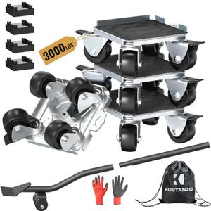 Furniture Moving Dolly with Reinforced Steel Panel Heavy Duty,360Swivel & Top Brake Furniture Movers with Wheels,Furniture Lifter Set of 4 up to 3000 LBS for Appliances,Sofa,Fridge,Washing Machine